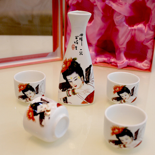 5 Pc Ceramic Sake Cup Set