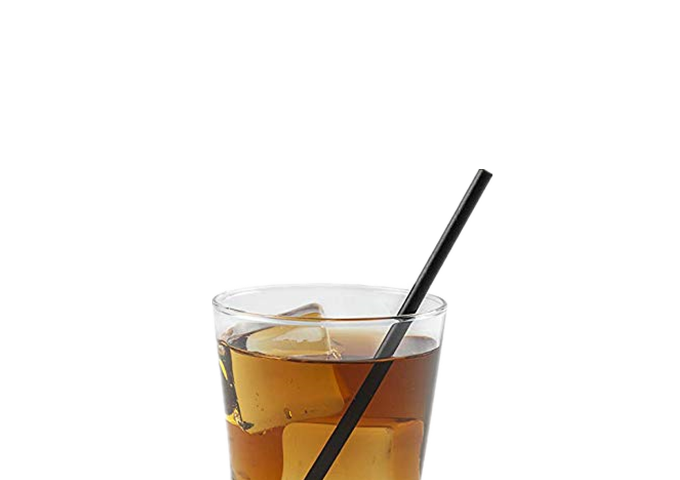 5.75 Black Cocktail Paper Straw, 6mm, 200 pieces/bag | White Stone
