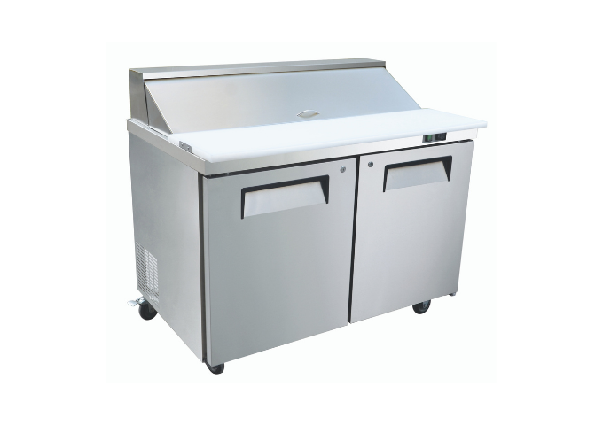 Manotick MT-KSR-48B 48" 2 Door Refrigerated Sandwich Prep Table | White Stone