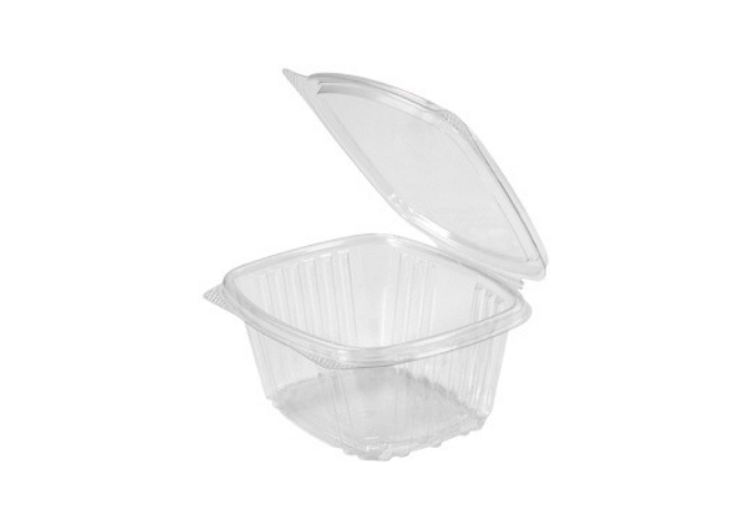 Genpak AD16 16 oz. Clear Hinged Deli Container - 200/Case | White Stone