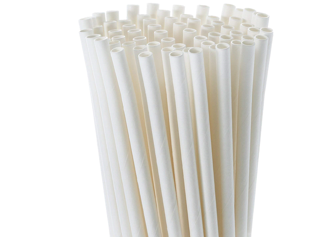 7.75'' Jumbo White Ppaer Straw, Wrapped, 6mm, 200 pieces/bag | White Stone