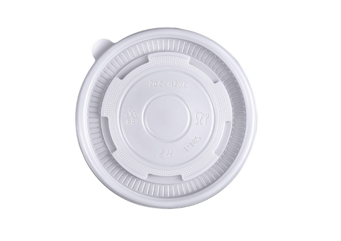 PP Lid 97mm White Fit 8 oz, Kraft Soup Bowl (1000) | White Stone