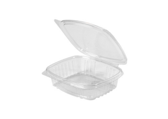 Genpak AD08 8 oz. Clear Hinged Deli Container - 200/Case | White Stone