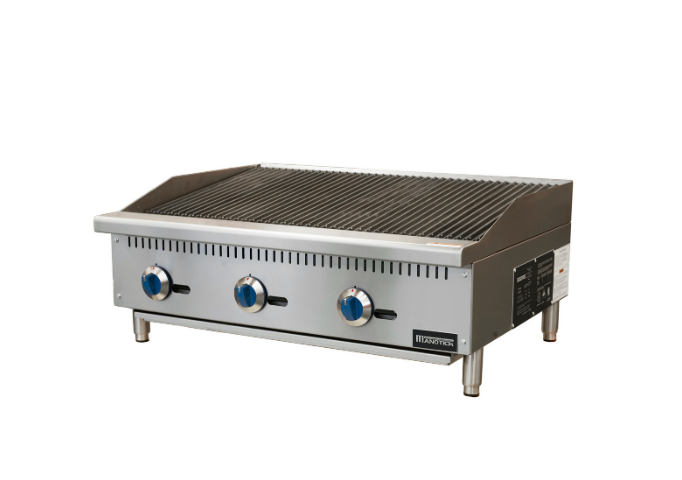 Manotick MT-CB36-M 36'' Gas Countertop Charbroiler -70,000 BTU | White Stone