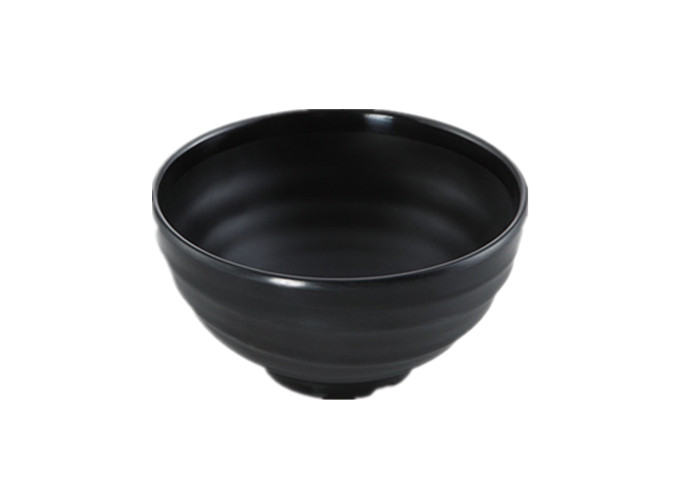 5-1/2'' Round Black Bowl, Melamine | White Stone