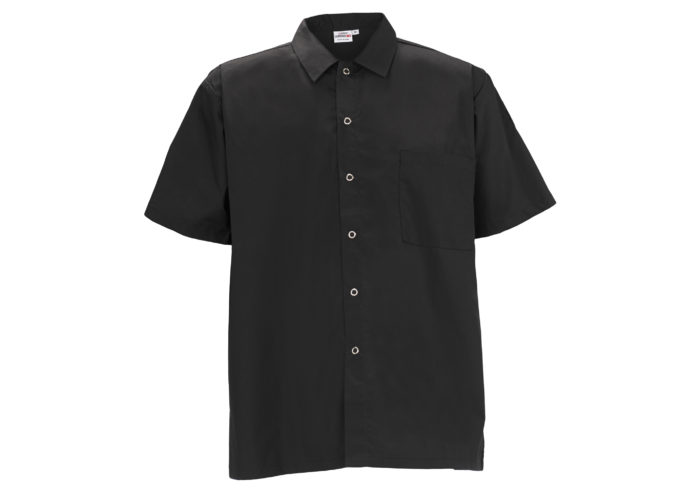 Chef shirts, snap button, black, L | White Stone