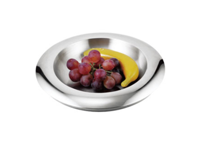 18" Stainless Compote Dish | White Stone