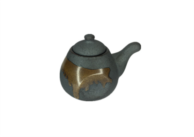 3'' X 3'' Ceramic Grey Sauce Pot | White Stone