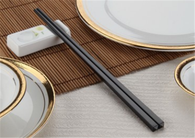 Alloy Black Chopsticks, 20 Pc | White Stone