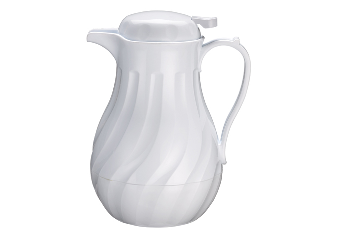 20oz Insulated Beverage Server, Push Button, White Swirl | White Stone