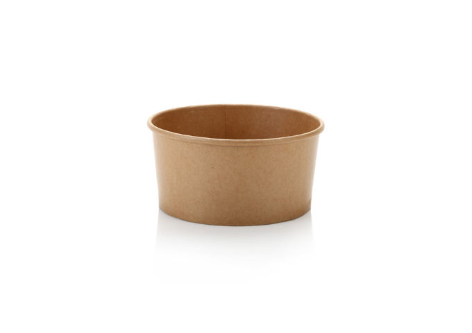 Kraft Paper Salad Bowl 38 oz (600), 1100ML, 165mm Dia | White Stone