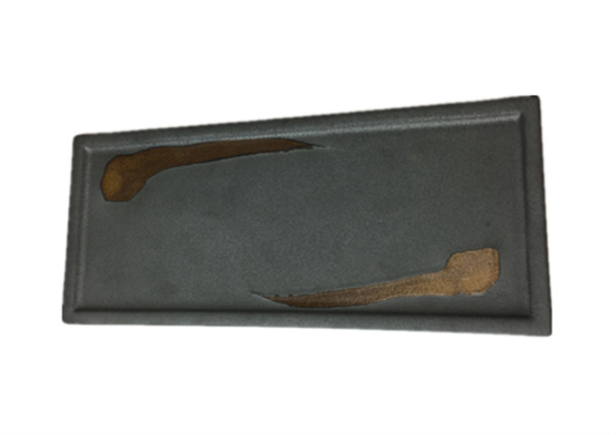 14'' X 6'' Ceramic Grey Flat Plate | White Stone