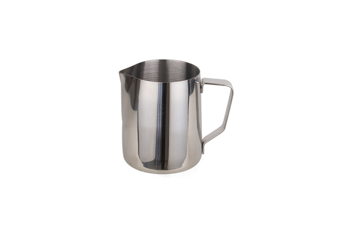 Milk Pitcher, 12 oz Stainless Steel | White Stone