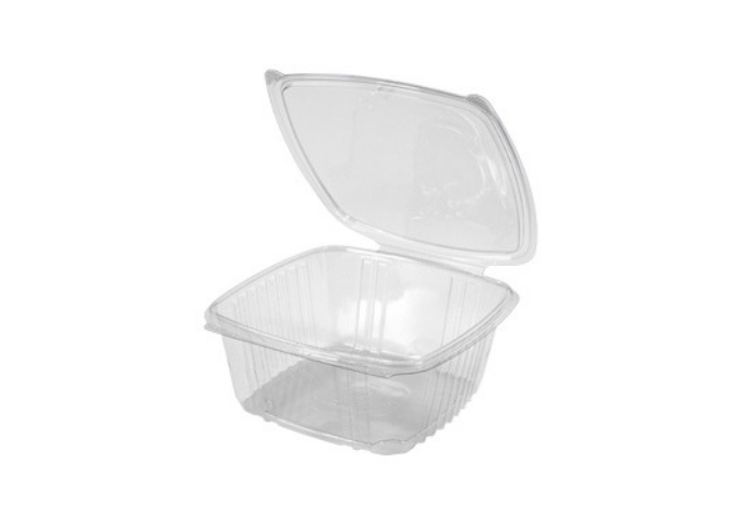 Genpak AD64 2 Qt. Clear Hinged Deli Container - 200/Case | White Stone