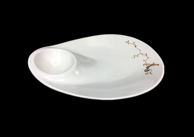 Whitestone 9-3/4'' X 8-1/4'' Ceramic  Plate-PIS | White Stone