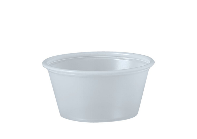 Solo® 2oz (59ml) Translucent Polystyrene Souffle / Portion Cup - 2500/Case | White Stone