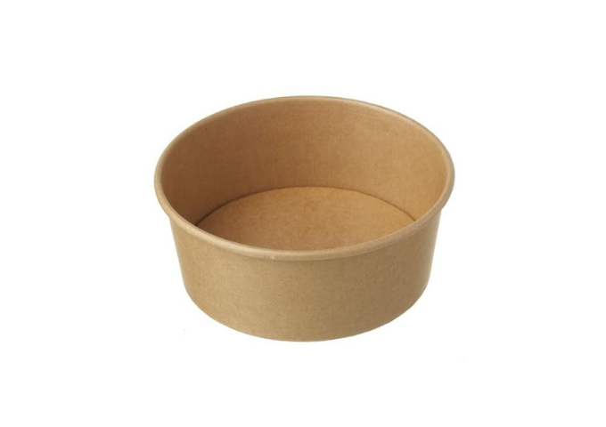 Kraft Paper Salad Bowl 34 oz (600), 1000ML, 150mm Dia | White Stone