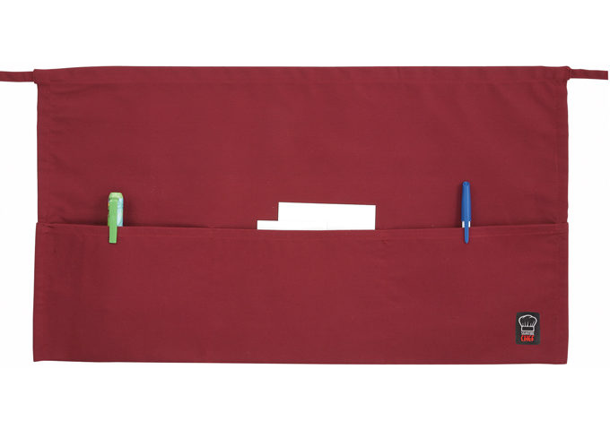 Waist Apron, Burgundy | White Stone