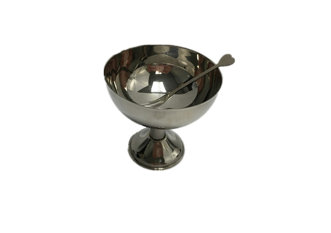 Ice Cream Cup Stainless Steel | White Stone