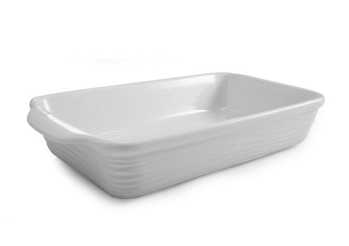 KALAHARI Rectangular Baker, 13" x 7.5" | White Stone