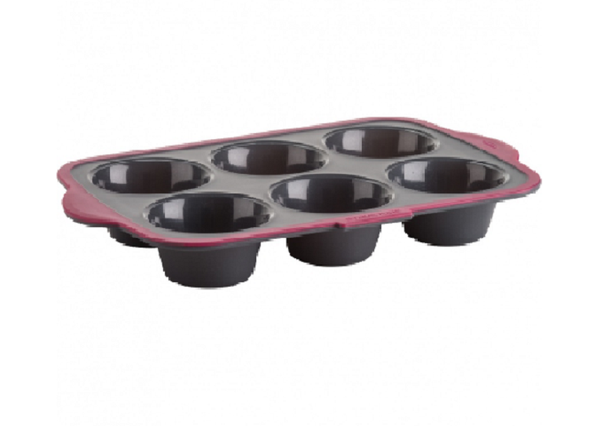 STRUCTURE SILICONE™ PRO 6 COUNT MUFFIN PAN | White Stone