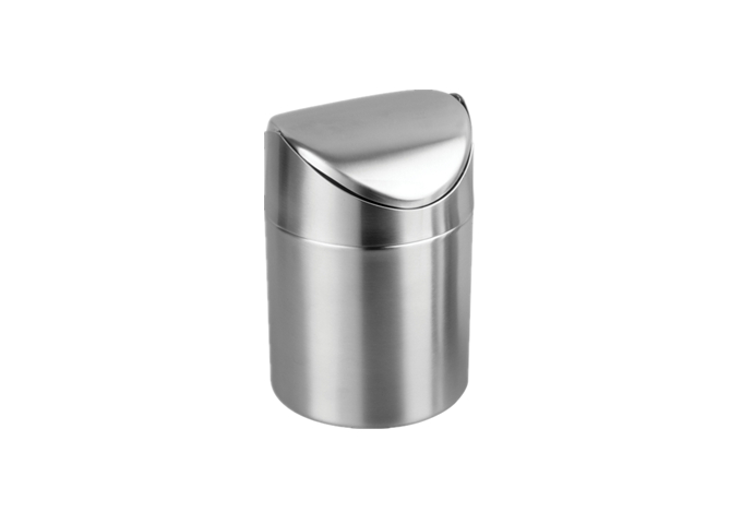 4-3/4"Dia x 6"H Mini Swing Waste Can, Stainless Steel | White Stone