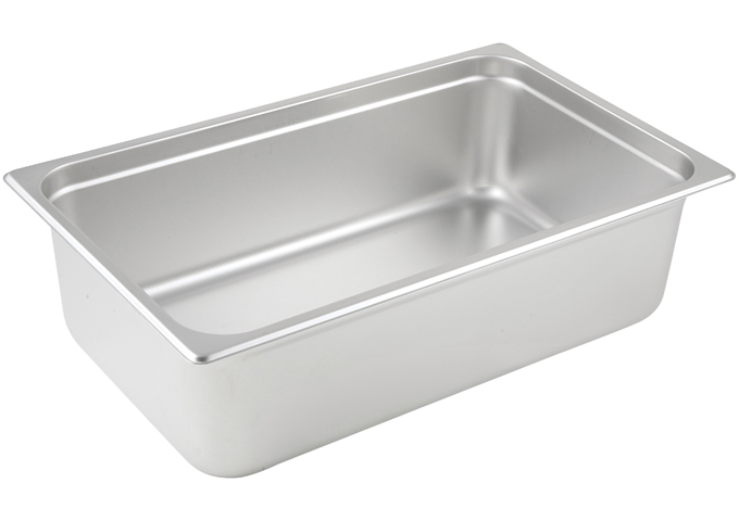 Anti-jam Steam Pan, Full-size, 6", 25 Ga S/S | White Stone