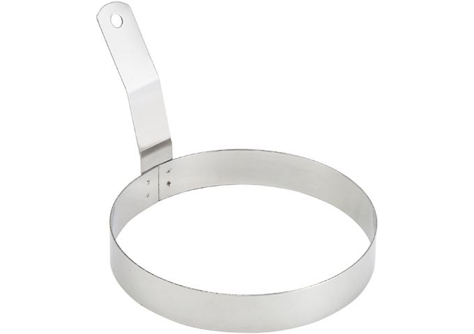 6" Egg Ring, Round, S/S | White Stone