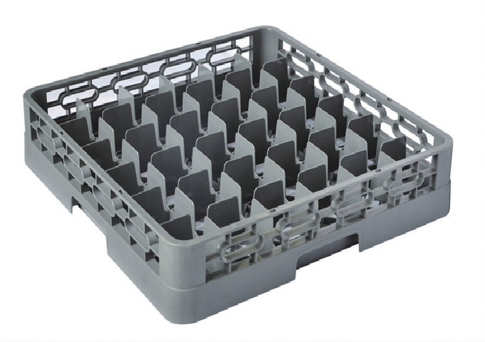 36 Compartment Glass Rack | White Stone