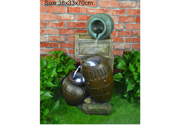 Multi Pots Water Fountain | White Stone