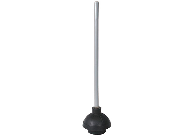 Toilet Plunger, 19" Wooden Handle | White Stone