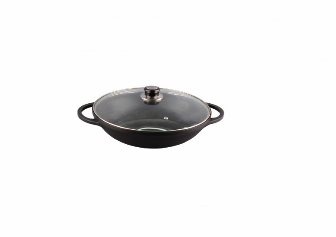 9", Korean Style, W/ Lid, Wok | White Stone