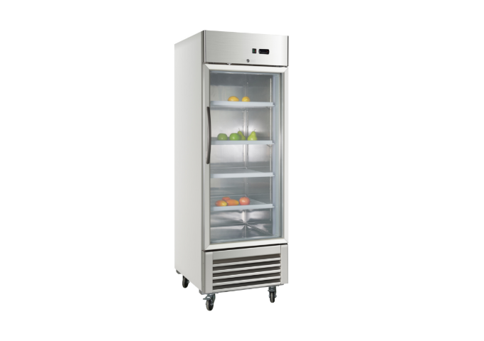 Manotick MT-KR-23BG 27" Stainless Steel Glass Door Reach-In Refrigerator | White Stone