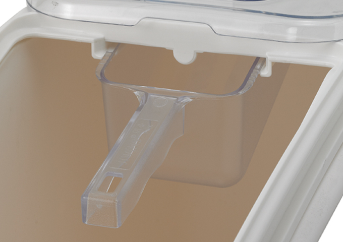 27 gal Ingredient Bin w/Brake Casters and Scoop | White Stone