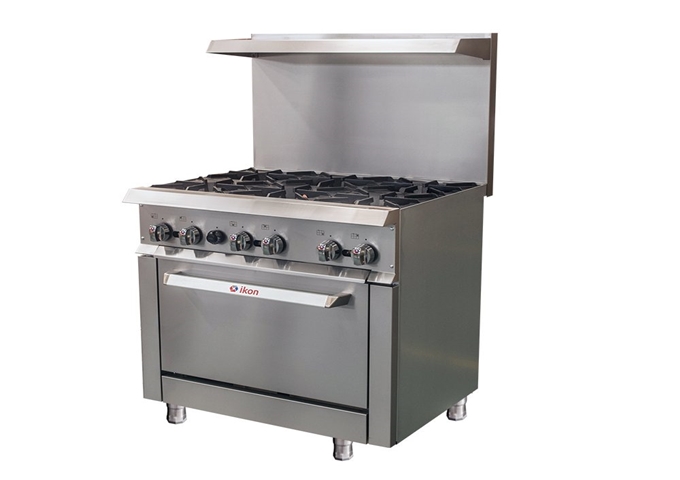 IKON IR-6-36 Natural Gas 6 Burner 36" Range with Standard Oven - 213,000 BTU | White Stone