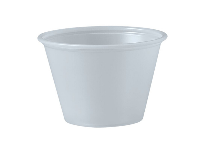 Solo® 2.5oz (74ml) Translucent Polystyrene Souffle / Portion Cup - 2500/Case | White Stone