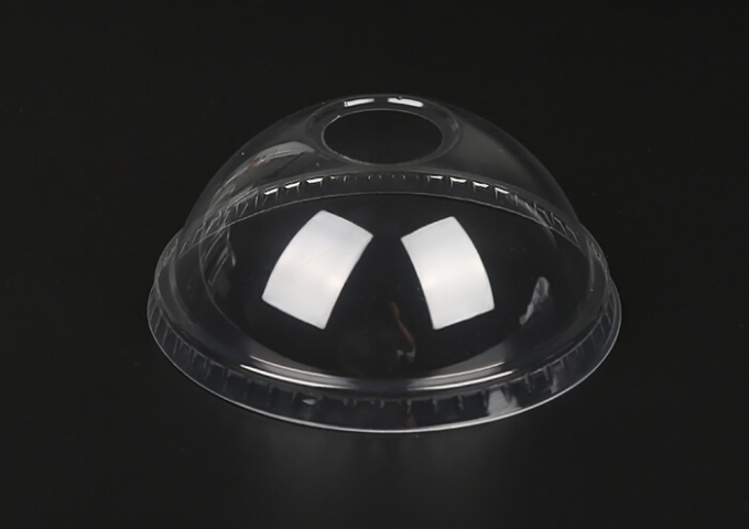 PET Clear Dome Lid With Hole for Dia 89mm (10 oz, 12 oz) Cup, 3.2g, 1000pcs/ctn/20inners | White Stone