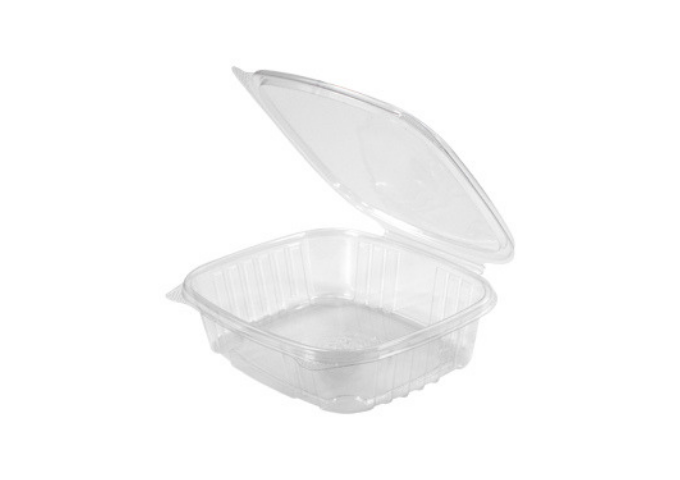 Genpak AD24 24 oz. Clear Hinged Deli Container - 200/Case | White Stone