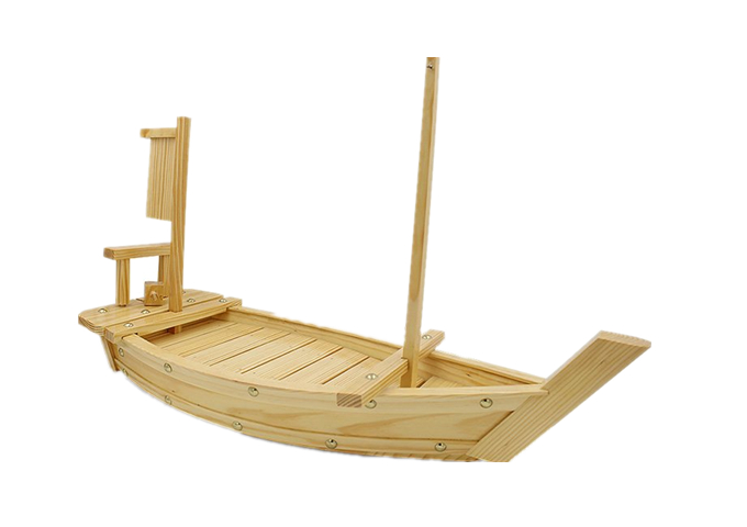 Bamboo Sushi Boat, 80 cm | White Stone