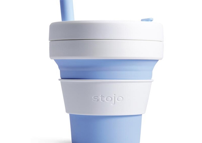 16 oz Collapsible Biggie Cup, Sky/White | White Stone