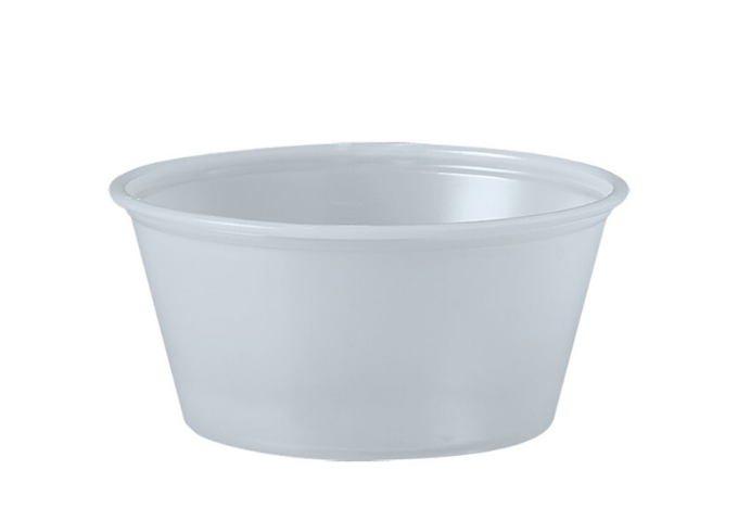Solo® 3.25oz (96ml) Translucent Polystyrene Souffle / Portion Cup - 2500/Case | White Stone