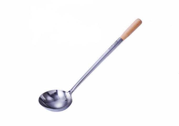 16'' Wok Ladle, Wood Handle | White Stone