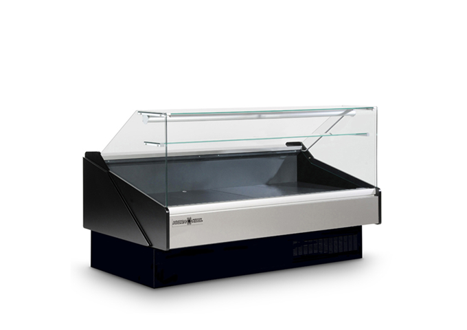 60" Flat Glass Deli Case | White Stone