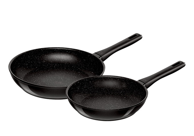 Marquina Aluminum Non – Stick 2pc Fry Pan Set | White Stone