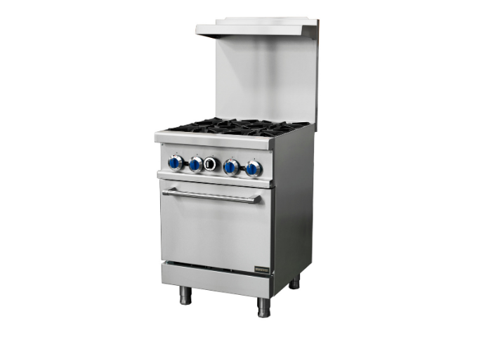 Manotick MT-R24 Natural Gas 4 Burner 24'' Range with Standard Oven -153,000 BTU | White Stone
