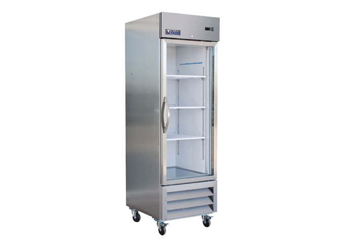 IB27FG Single Glass Door Bottom Mount Freezer | White Stone