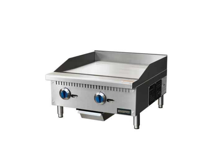 Manotick MT-G24-M 24'' Gas Countertop Griddle with Manual Controls -60,000 BTU | White Stone