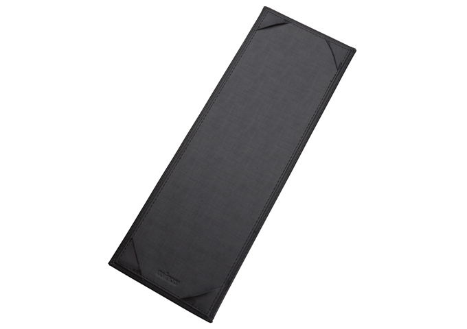 Single View Menu Cover for 4-1/2 x 14'', Bar Size, Black | White Stone