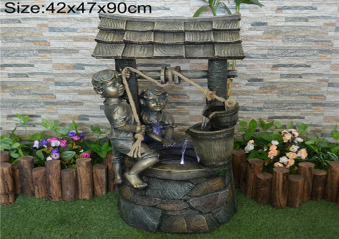 Poly- Resin Water Fountain, Indoor, Outdoor | White Stone