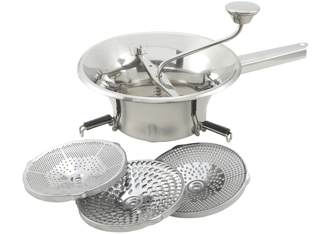 9" Food Mill, 3 Graters, S/S | White Stone